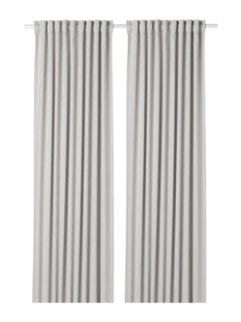 Set of 2 IKEA GLANSNÄVA Room Darkening Curtain Liners Silvery 100% Polyester